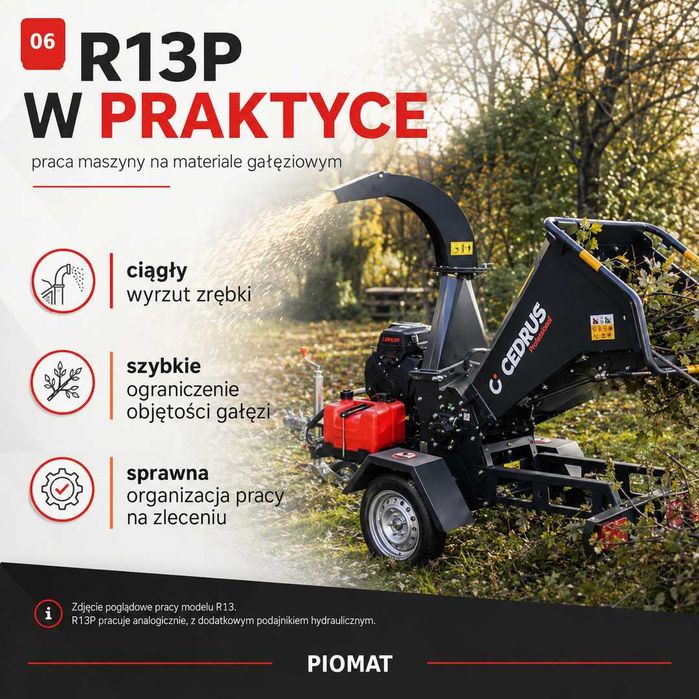 Cedrus R13P Rębak 13 cm podajnik hydrauliczny homologacja