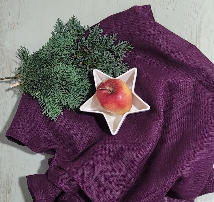 Bieżnik/ serwetka 100% len burgundowy 43x212
