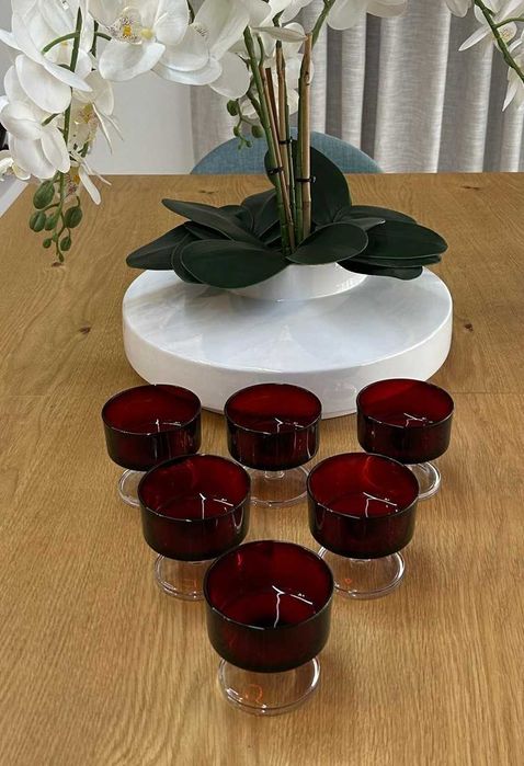 Copos Ruby Red Cavalier - Luminarc - Anos 70