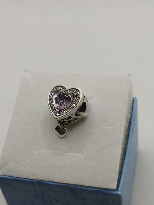 Srebrny charms do Pandory, serduszko, próba 925