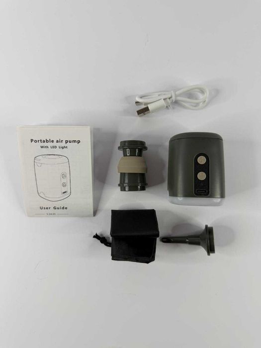 Elektryczna Pompa Powietrza USB-C LED Do Materaca Basenu 4 Dysze