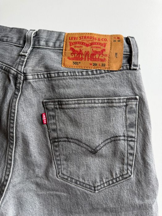 Джинси Levi’s 501 Original W29 L32 сірі, прямий крій, оригінал