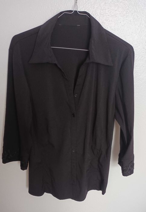 Camiseiro preto - manga 3/4