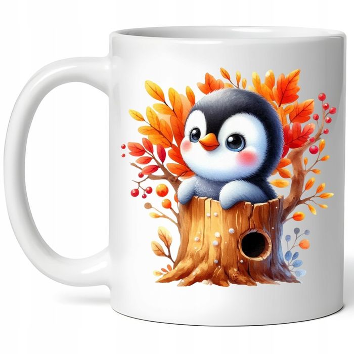 kubek słodki pingwinek pingwin jesienne klimaty ceramika + pudełko 330