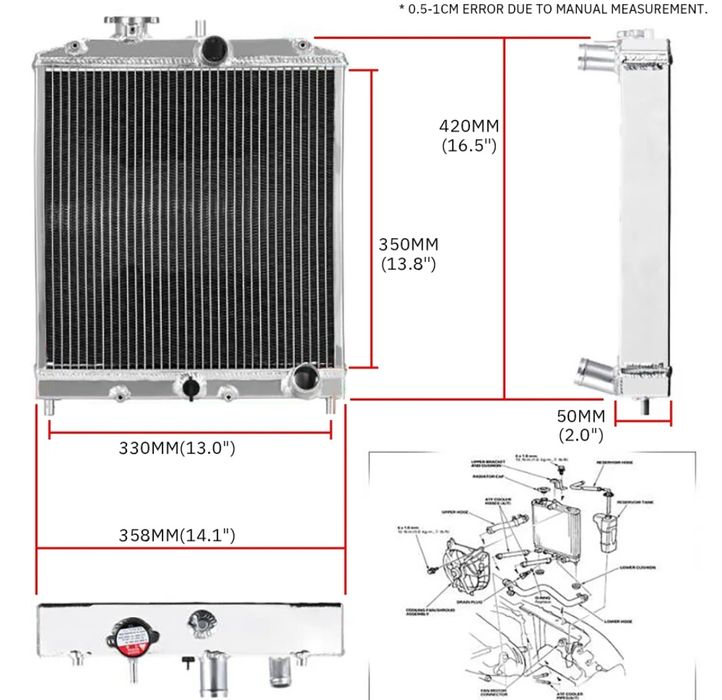 Radiador alumínio Honda Civic eg ej ek
