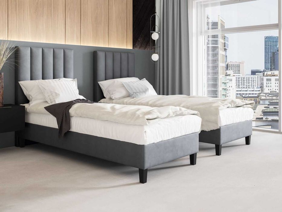 Tapicerowane łóżko hotelowe 70 / 80 / 90 / 100x200 - SZYBKA DOSTAWA