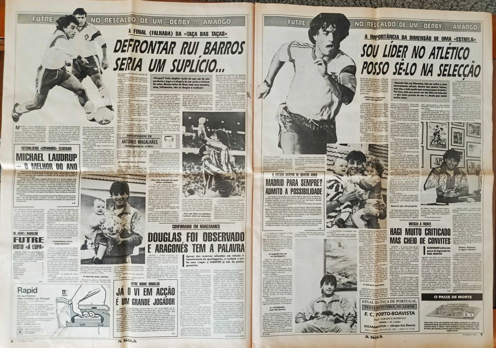 F.C.Porto - Campeão 1991-92 caricaturas - jornal A Bola de maio 1992