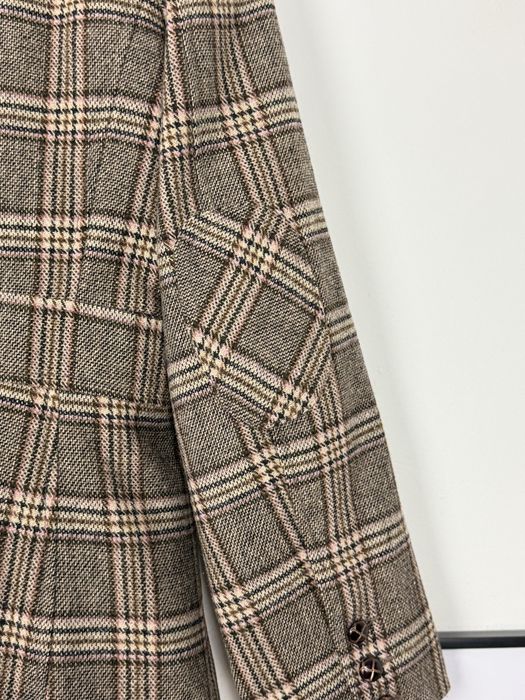 Laura Ashley żakiet w kratę z wełną Wool Blazer vintage retro 42