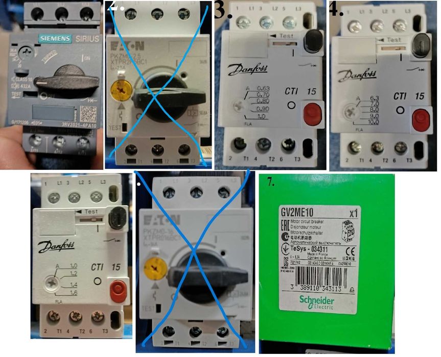 Wyprzedaż wyłączników silnikowych, nowe, w opakowniu