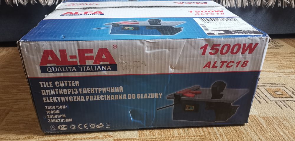 Плиткоріз із водяним охолодженням AL-FA ALTC18, 1500 Вт