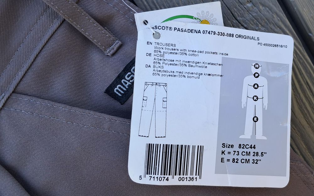 Mascot nowe spodnie robocze 44 szare odblask cargo