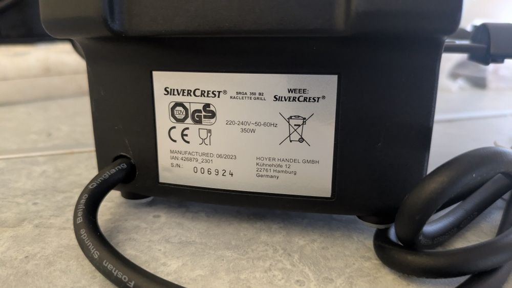 Grilownica silvercrest raclette grill