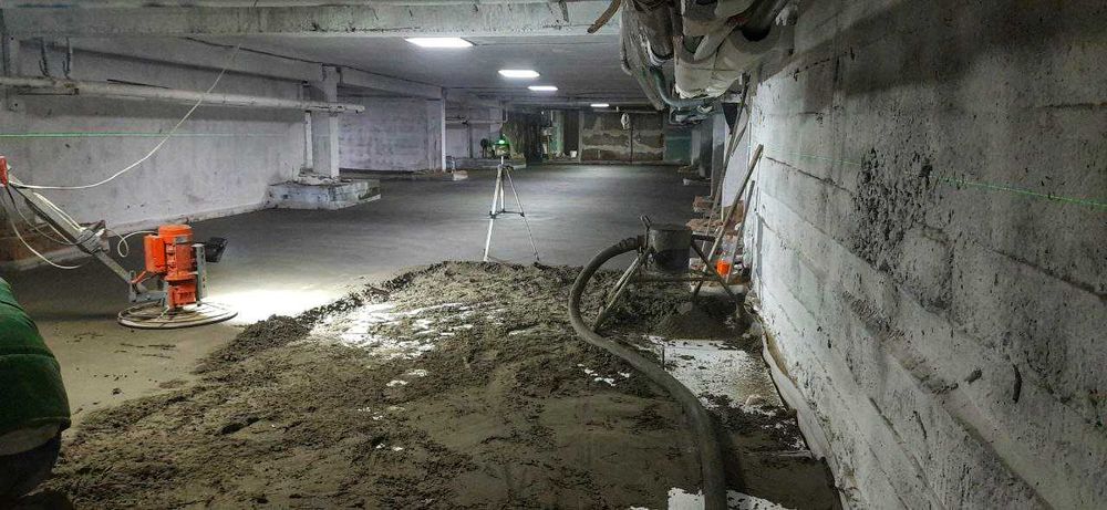 Стяжка підлоги Машинная Полусухая Стяжка пола Напівсуха Заливка