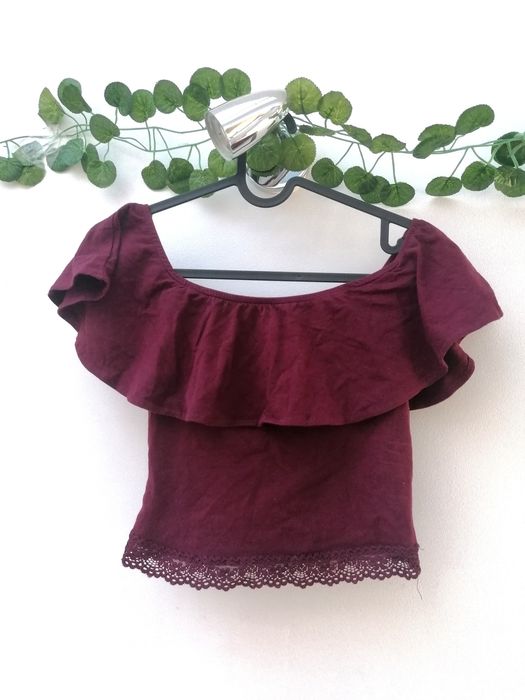 Top Curto Bordeaux