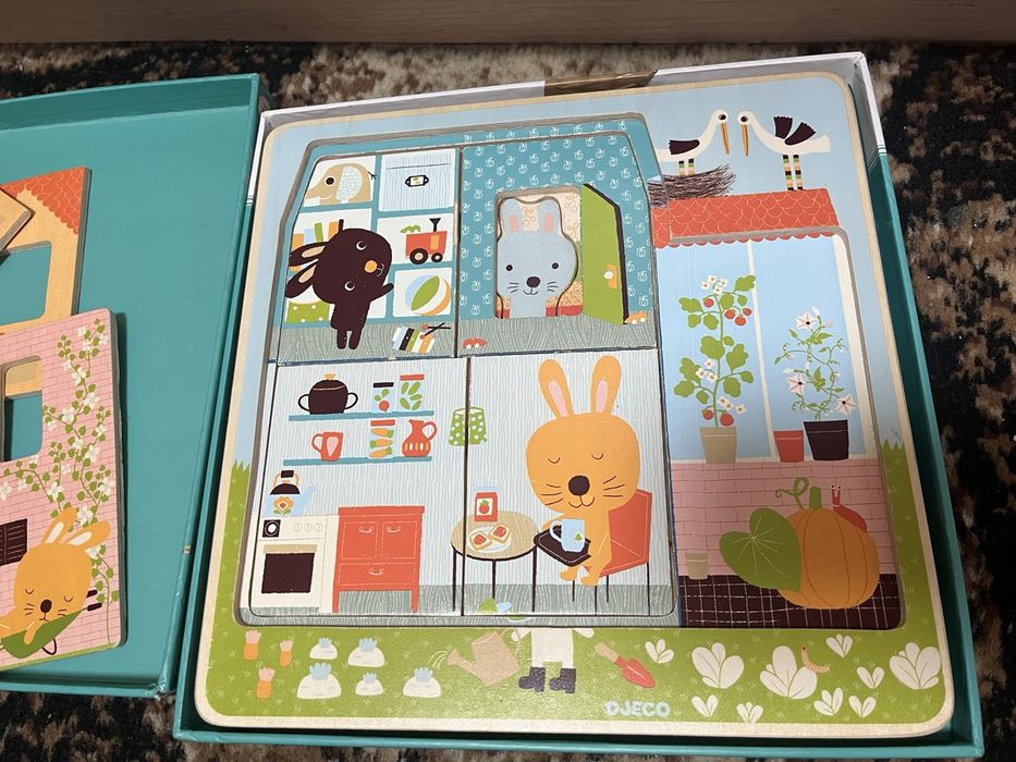 Цікавий , трьох рівневий, деревʼяний пазл. Пазл в ідеальному стані