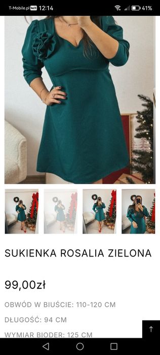 sukienka Rosalia zielona  Feminity