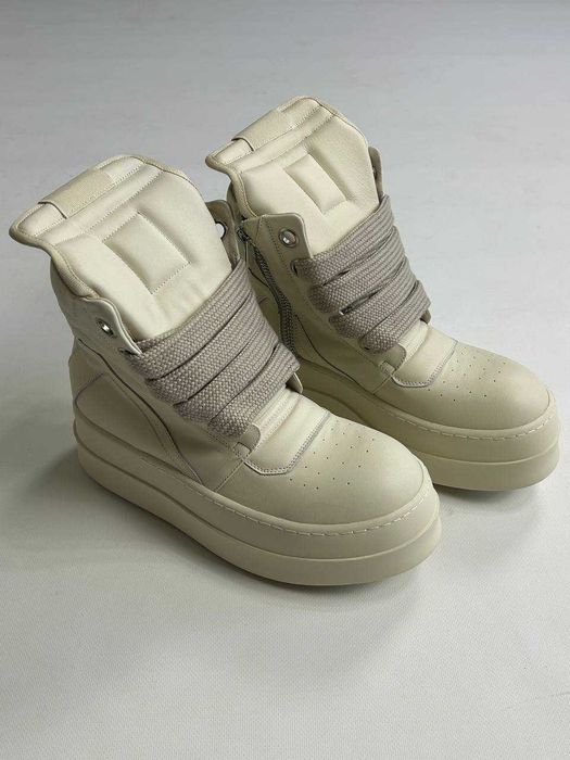 Rick Owens Geobasket double bumper jumbo laces білі кеди кеды белые 43