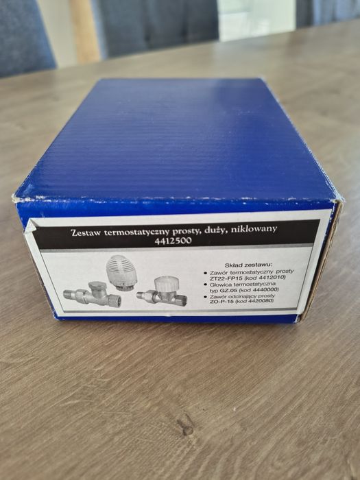 Zestaw termostatyczny kątowy duży niklowany Valvex
