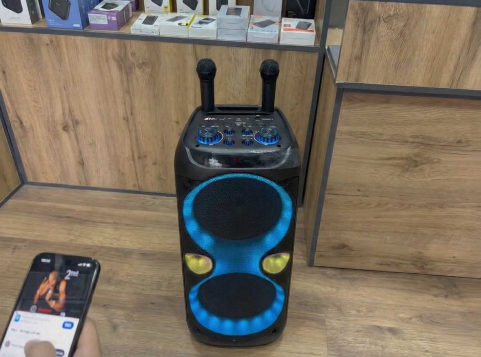 Портативна Колонка з мікрофоном х2 як gbl ВЕЛИКА ГУЧНА Блютуз fm радіо