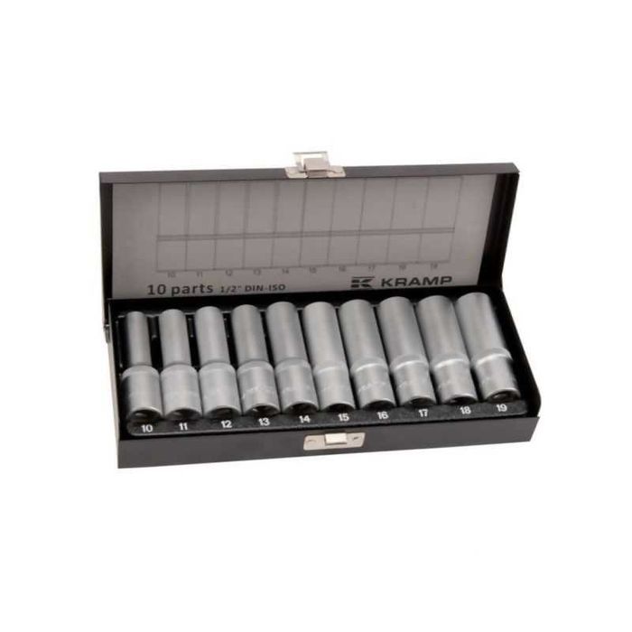 Zestaw kluczy nasadowych przedłużanych 1/2", 10 elementów