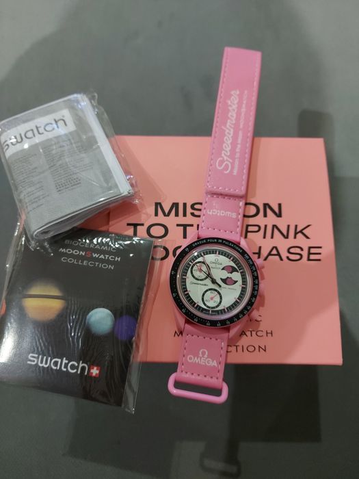Swatch omega Moonphase rosa