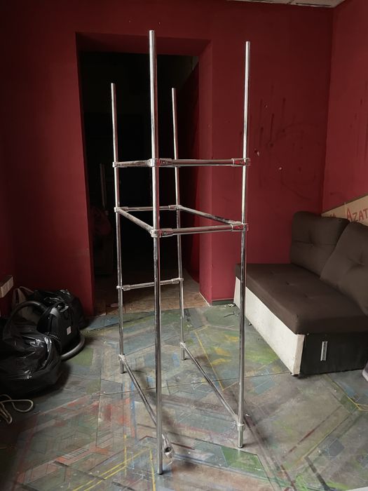 Stalowy chromowany regał modulowy 180 x 80 x 30