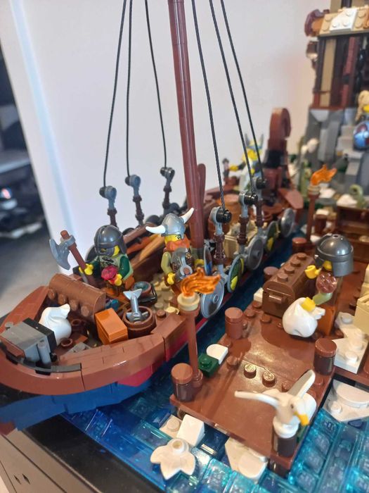 LEGO MOC Wioska wikingów + Figurki + luźne klocki