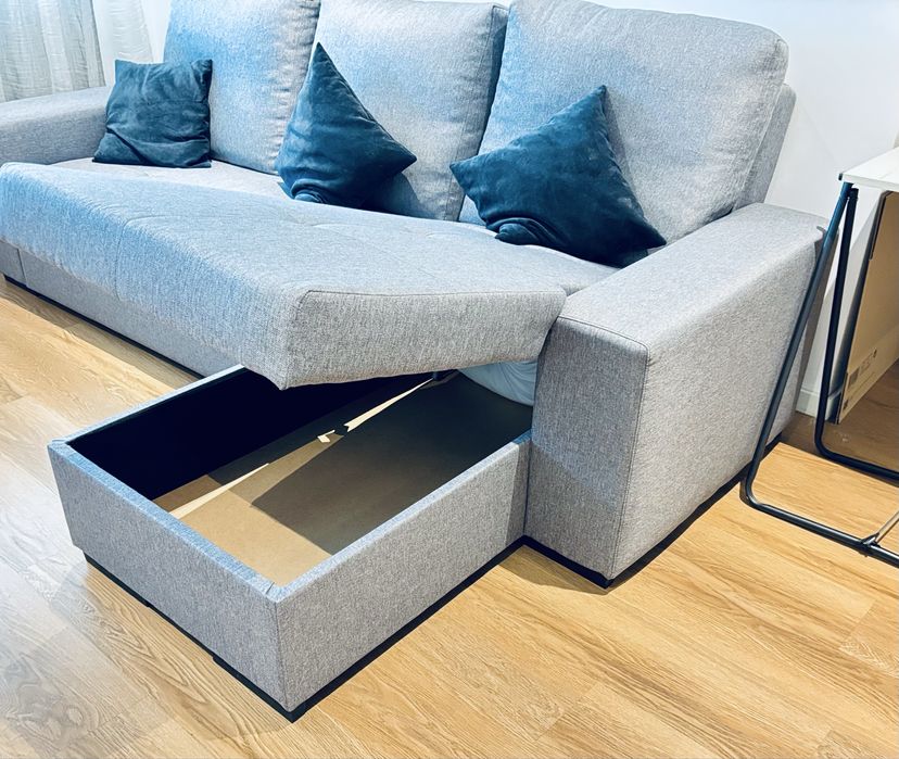 Sofá cama, com 3 lugares, novo, com menos de seis meses