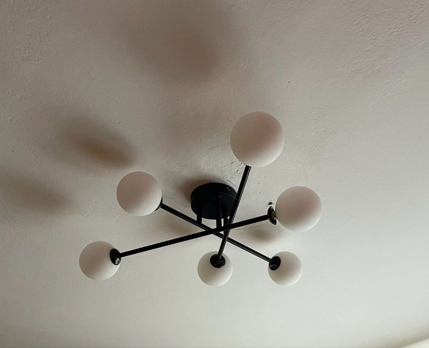Lampa sufitowa . 6kul + 6zarowek