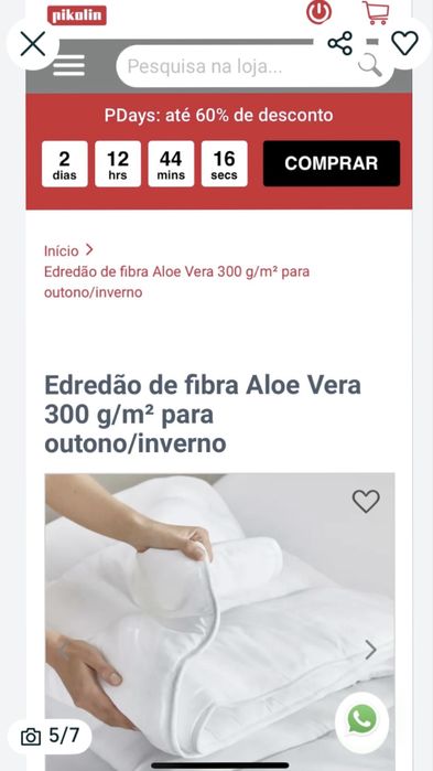 Edredão Pikolin branco de casal