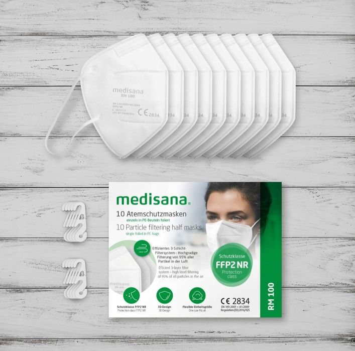 Maseczki ochronne Medisana RM 100 FFP2/KN 95-10szuk x 40 (cały karton)
