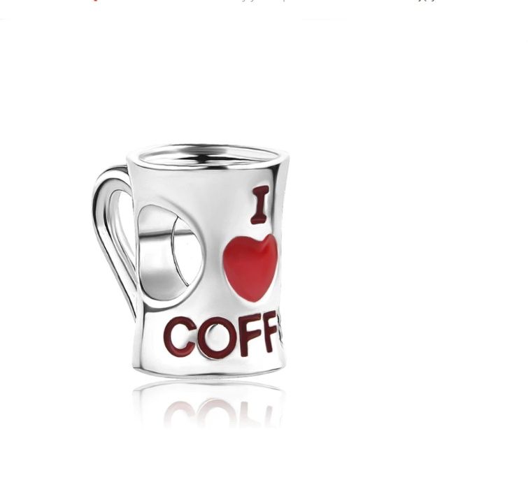 Srebrny charms PARA kawa kubek party do bransoletki ślubnej Pandora