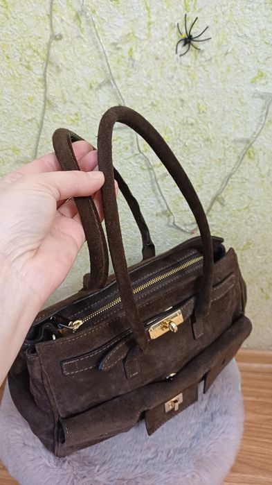 Сумка женская замшевая Vera Pelle Италия  натуральная замша