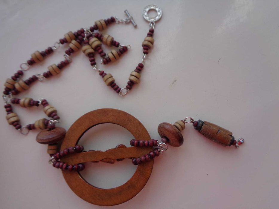 подар намисто 60см підвіс 16см нат бурштин дерево ручн роб