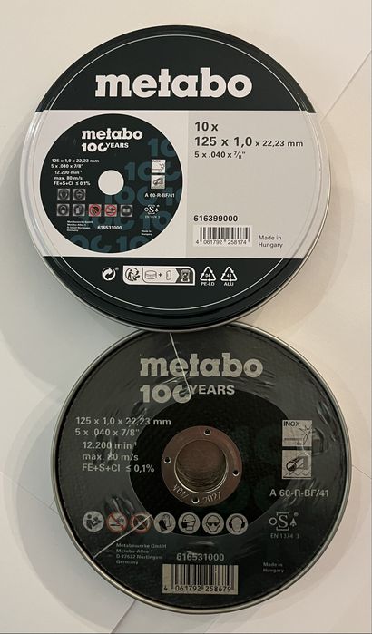 10x Discos corte aco/inox 125x1,0 - METABO