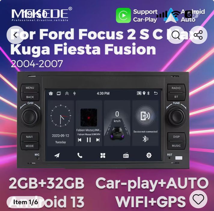 Radio android qe 2/32GB  para Ford