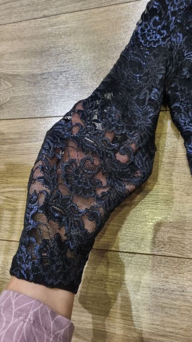 Elegancka sukienka koronka rękaw 3/4 S/M