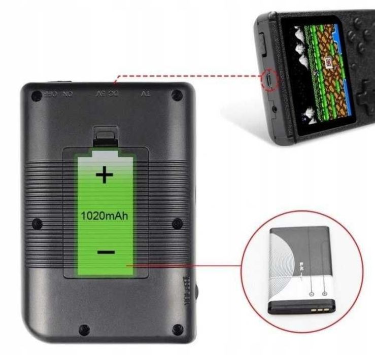 Mini Przenośna Konsola Gameboy SUP 400 GIER W 1 USB Gra Prezent