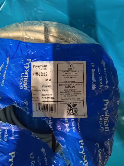Kabel elektryczny 5x2,5 okrągły 50M
