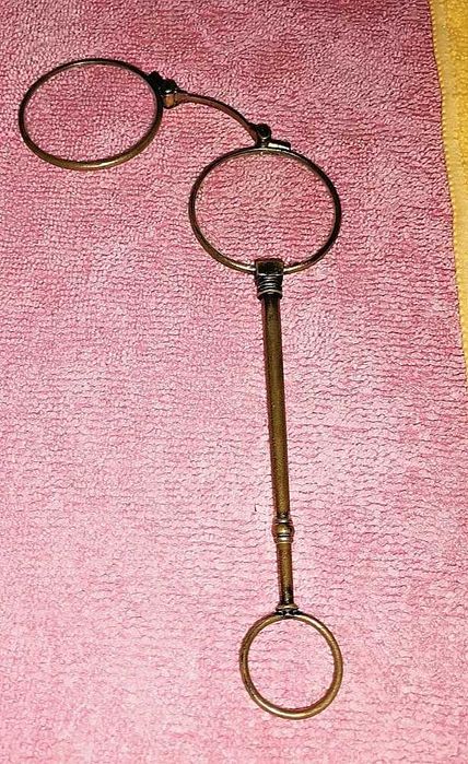 Óculos antigos dobráveis ​​para leitura, óculos Lorgnette