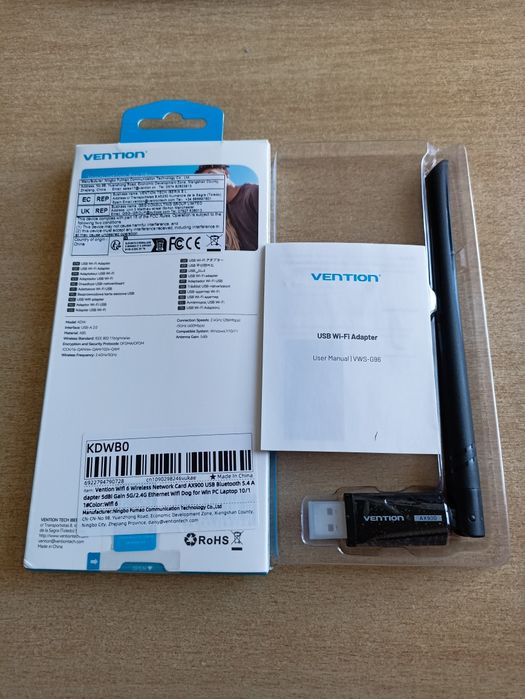 Wi-Fi адаптер Vention AX900 USB 2.4/5 ГГц (Dual Band) + Bluetooth 5.4
