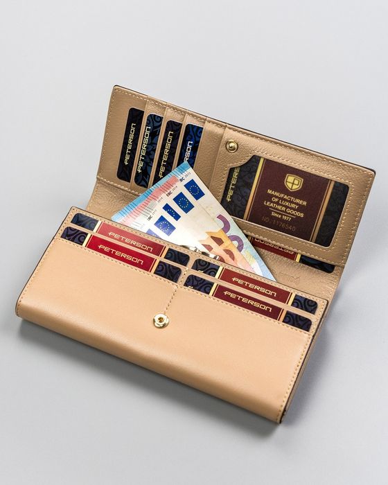 duży portfel damski z wężowym wzorem - peterson