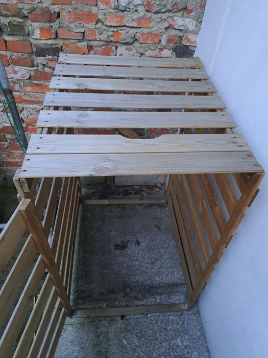 Impregnowana osłona drewniana na kosz na śmieci 240 l Leszno