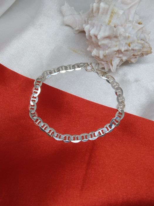 Piękna srebrna bransoletka splot Gucci, srebro 925, dł. 19 cm