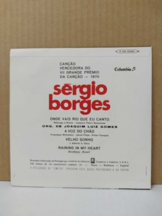 EP- SÉRGIO BORGES - Onde Vais Rio Que Eu Canto (1970)