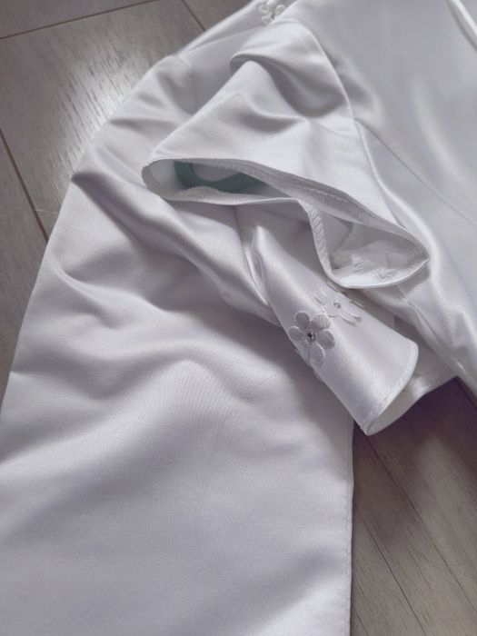 Sukienka alba komunijna z bolerkiem i torebką rozmiar 140