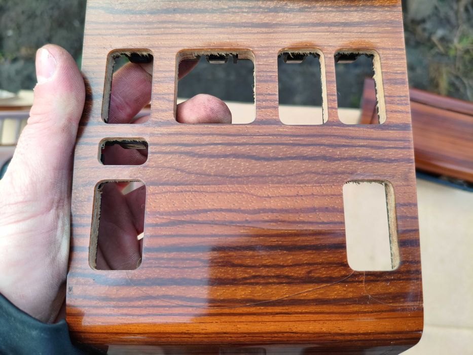 Drewno zebrano panel lewarka popielniczka panel nawiewu Mercedes w124