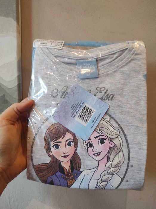 Sukienka Kraina lodu siostry Elsa Anna z tiulem brokat rozmiar 128