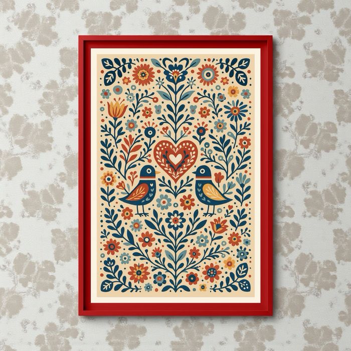 Plakat folklor boho dekoracja