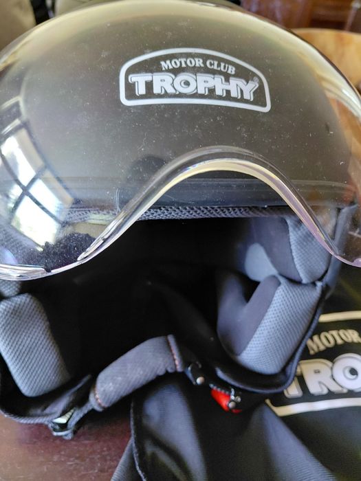 Capacete Jet Motor Club Trophy Preto Mate - Tam. M (Como Novo)